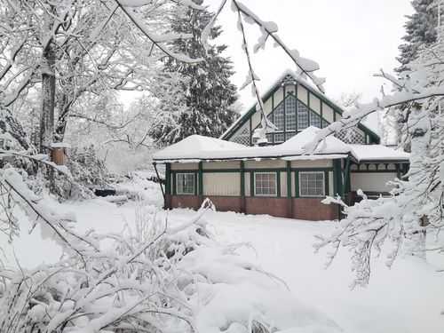 The Biological Museum in a snowy landscape.