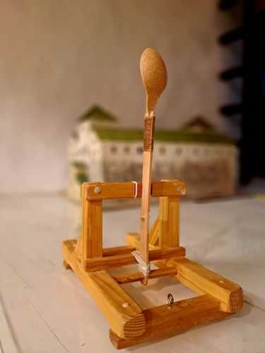 Self-made small catapult.