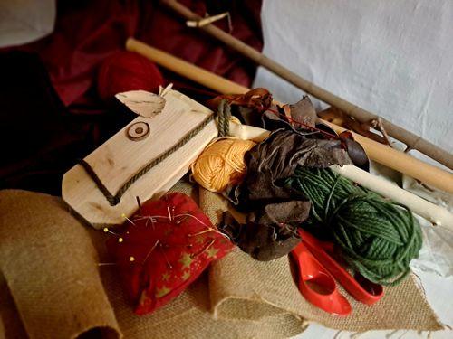 Self-made wooden hobby horse.