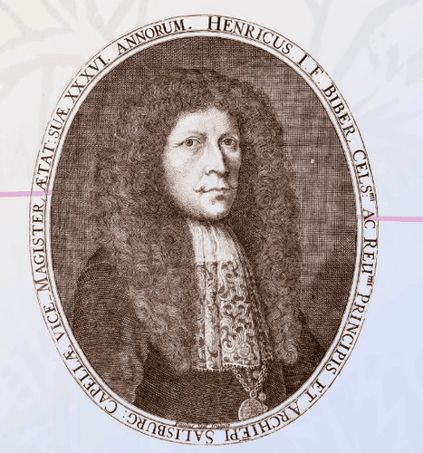 Old drawing of  Heinrich Ignaz Franz Biber.